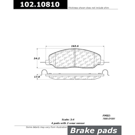 Centric Parts CTEK Brake Pads, 102.10810 102.10810